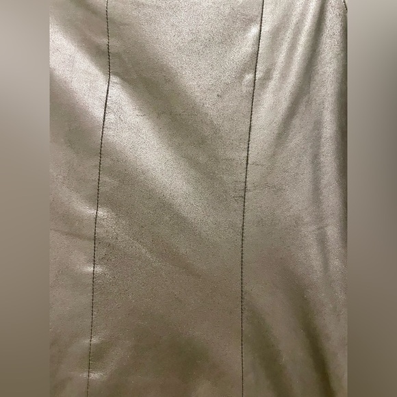 Aqua Draped Front Black Genuine Leather Jacket - Size Small - Picture 4 of 6